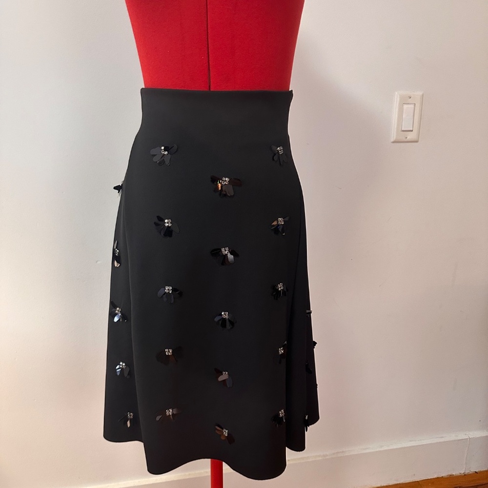 H&M Beaded, black and fitted skirt